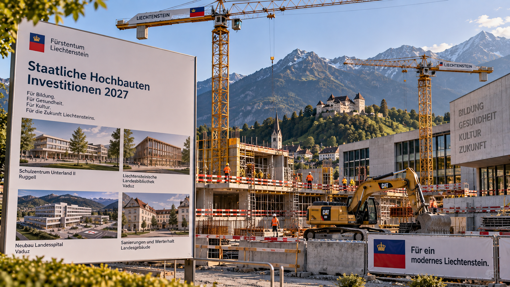 Symbolbild zu den geplanten staatlichen Bauprojekten und Investitionen in Liechtenstein im Jahr 2027.