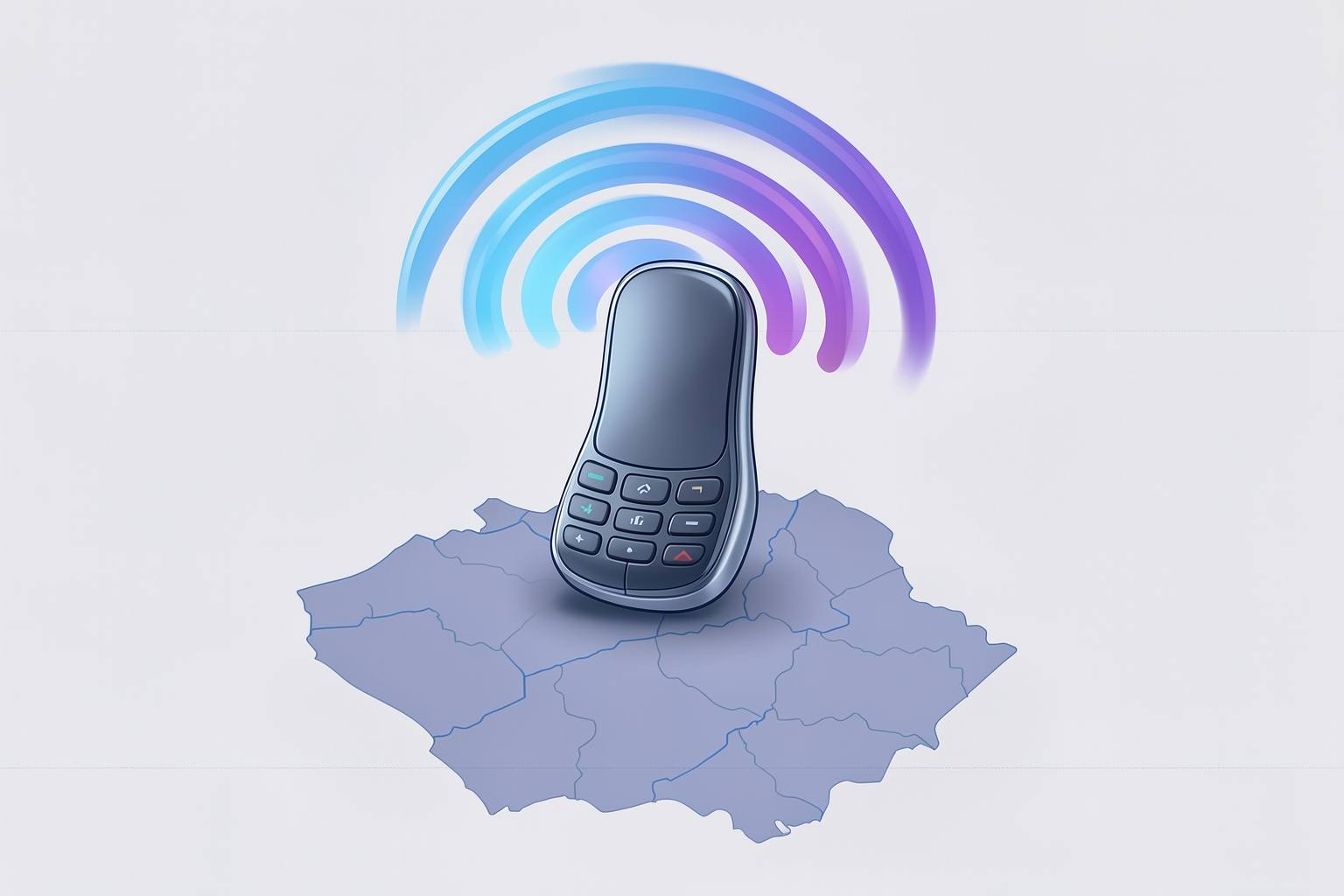 Symbolisches Bild: Mobiltelefon mit Signalwellen, das die geplante Notrufortung in Liechtenstein veranschaulicht. (KI-generiertes Symbolbild)